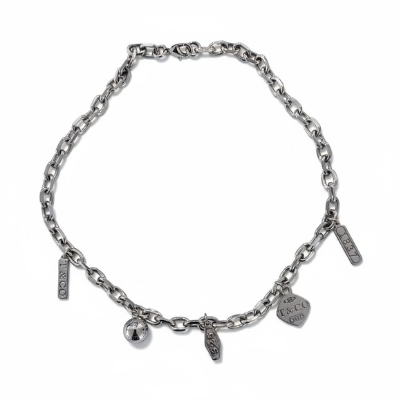 Tiffany & Co. Jewelry - TIFFANY & CO - RARE RETIRED 1837  5 CHARMS NECKLACE - MINT